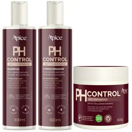 Imagem do produto Kit Ph Control Apice Tratamento Completo Shampoo Condicionador E Mascara Anti Porosidade Capilar
