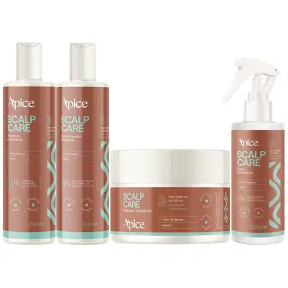Imagem do produto Kit Shampoo + Condicionador + Mascara + Tonico Scalp Care Apice Tratamento Estimulante Vegano