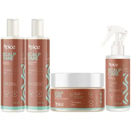 Imagem do produto Kit Shampoo + Condicionador + Tonico + Esfoliante Scalp Care Apice Tratamento Estimulante Vegano