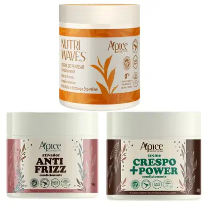 Imagem do produto Kit Ativador Apse Antifrizz + Creme De Pentear Crespo + Power + Creme Nutri Waves Finalização Vegano	
