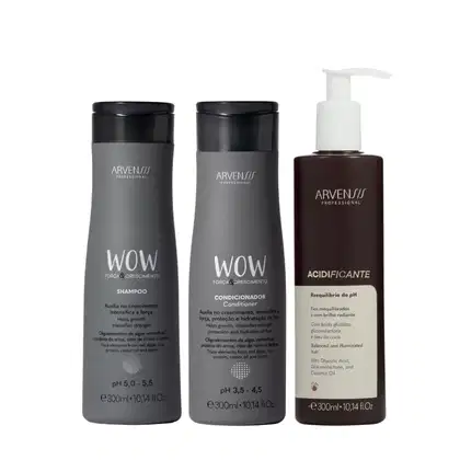 Imagem do produto Kit Arvensis WOW Força e Crescimento - Shampoo & Condicionador 300ml + pH Acidificante 300ml