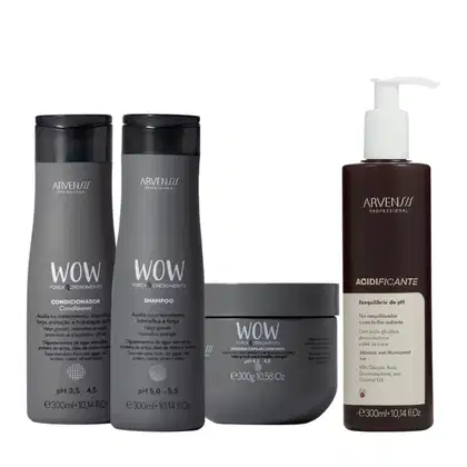 Imagem do produto Kit Arvensis WOW Força e Crescimento - Shampoo & Condicionador 300ml + Máscara 300g + pH Acidificante 300ml