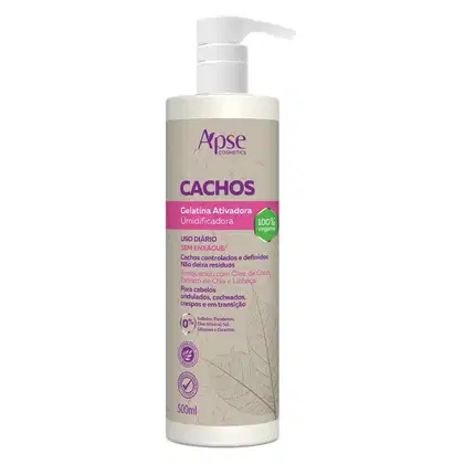Imagem do produto Gelatina Apse Ativadora De Cachos Umidificadora Cabelos Cacheados Profissional 500ml