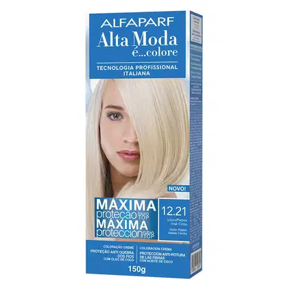 Imagem do produto Tintura Alta Moda Especial 12.21 Louro Platina Irisé Cinza Irisé 150g