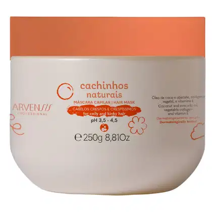 Imagem do produto Mascara Cachinhos Naturais Arvensis Linha Infantil Hipoalergenico Cabelos Crespos Vegano 250g