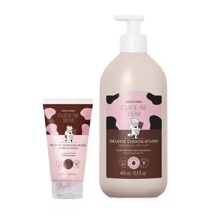 Imagem do produto Combo Cuide-se Bem Deleite Chocolatudo: Loção Corporal 400ml + Creme Esfoliante Corporal 150ml