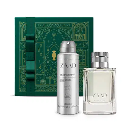 Imagem do produto Combo Presente Zaad: Eau de Parfum 95ml + Desodorante Aerosol 75g/125ml + Caixa Presenteável