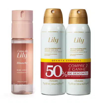 Imagem do produto Combo Lily: Body Spray 100ml + Desodorante Antitranspirante 2x75g