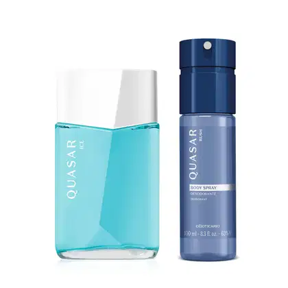 Imagem do produto Conjunto Quasar Ice o Boticário Masculino - Desodorante Colônia 100ml + Body Spray 100ml
