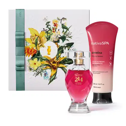 Imagem do produto Conjunto Botica 214 African Sunrise Ameixa o Boticário - Eau De Parfum 75ml + Loção Corporal 200ml
