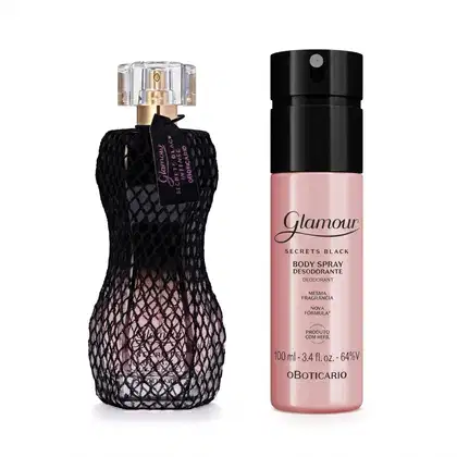 Imagem do produto Combo Glamour Secret Black: Desodorante Colônia Intense 75ml + Body Spray 100ml