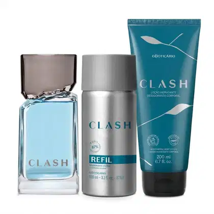 Imagem do produto Combo Clash: Desodorante Colônia 100ml + Refil Clash Desodorante Colônia 100ml + Loção Hidratante Corporal 200ml