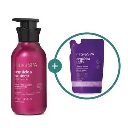 Imagem do produto Kit Nativa SPA o Boticário Orquídea Lumière + Refil Orquídea Noire (2 Produtos)