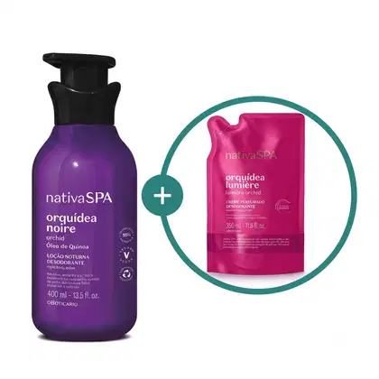 Imagem do produto Combo Nativa SPA Orquídea: Loção Noturna Orquídea Noire 400ml + Refil Creme Perfumado Orquídea Lumière 350ml