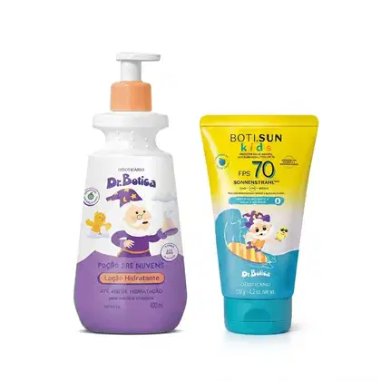 Imagem do produto Combo Dr. Botica Poção das Nuvens Loção Hidratante 400ml + Protetor Solar Infantil FPS 70 Boti Sun Kids 120g