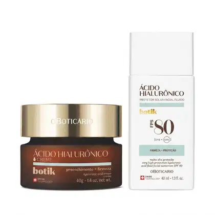 Imagem do produto Combo Botik Ácido Hialurônico: Creme Facial Firmador 40g + Protetor Solar Facial Fluido FPS 80 40ml
