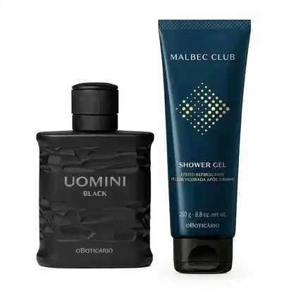 Imagem do produto Combo Uomini Black Desodorante Colônia 100ml + Shower Gel Cabelo e Corpo Malbec Club 250g