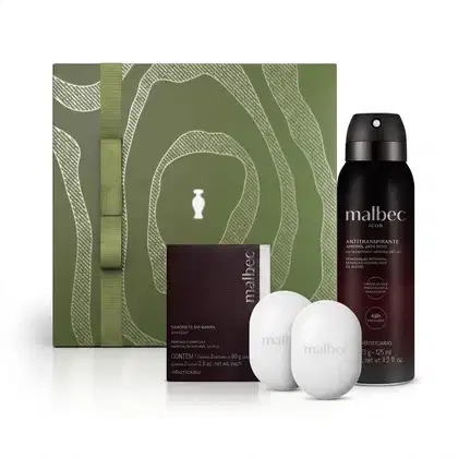 Imagem do produto Combo Presente Dia dos Pais Malbec: Sabonete Em Barra 2x80g+ Desodorante Antitranspirante 125ml/75g