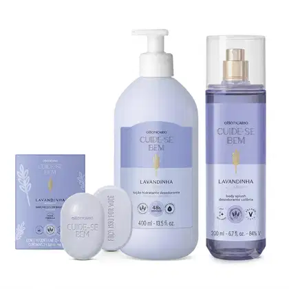 Imagem do produto Combo Cuide-se Bem Lavandinha: Body Splash 200ml + Loção Corporal 400ml + Sabonetes Em Barra 2x80g