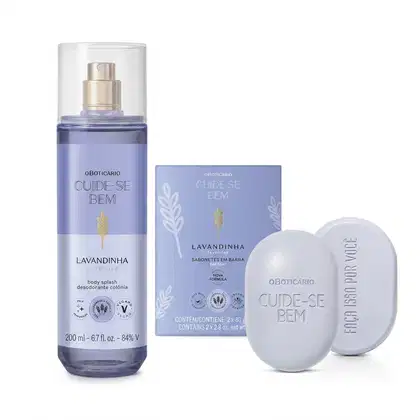 Imagem do produto Combo Cuide-se Bem Lavandinha: Body Splash 200ml + Sabonetes Em Barra 2x80g