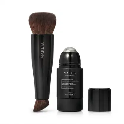 Imagem do produto Combo Make B.: Pincel Multifuncional Make B. Duo Coverage + Primer Roll-On Make B. Hyaluronic 45ml