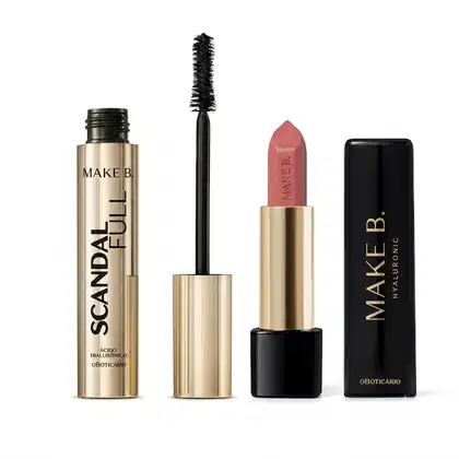 Imagem do produto Combo Máscara de Cílios Make B. Scandal Full 10g + Batom Cremoso Make B. Hyaluronic Rosa Rose 4g