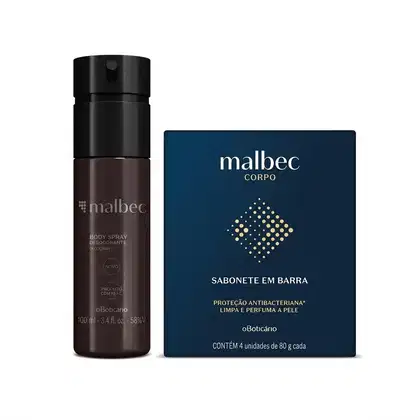 Imagem do produto Combo Malbec: Body Spray Desodorante 100ml + Sabonetes Em Barra 4x80g