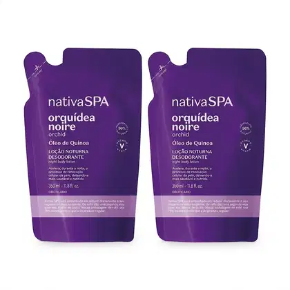 Imagem do produto Combo Nativa SPA Orquídea Noire: Refil Loção Noturna Desodorante Corporal 2x350ml