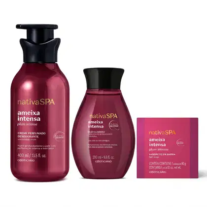 Imagem do produto Combo Nativa Spa Ameixa Intensa: Creme Hidratante 400ml + Óleo Corporal 200ml + Sabonete em Barra 90g