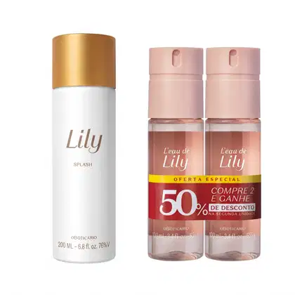 Imagem do produto Combo Lily: Desodorante Colônia 200ml + Body Splash 2x100ml