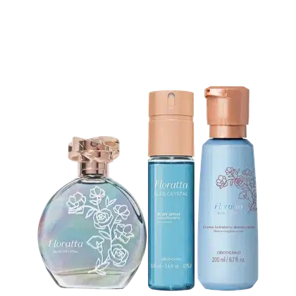 Imagem do produto Combo Floratta Blue Crystal: Body Spray 100ml + Desodorante Colônia 75ml + Creme Hidratante 200ml