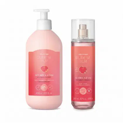 Imagem do produto Combo Cuide-se Bem Acerola e Vai: Body Splash Desodorante Colônia 200ml + Loção Desodorante Hidratante Corporal 400ml
