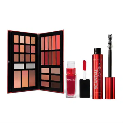 Imagem do produto Combo Make B. Scandal: Paleta De Maquiagem Multifuncional 55,7g + Lip Tint Vermelho 7ml + Máscara de Cílios 10g