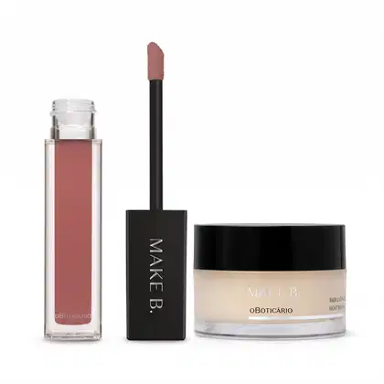 Imagem do produto Combo Make B.: Batom Líquido Mate Rosa Deep Rose 5ml + Balm Labial Noturno Lip Chronology Night Mask 9g