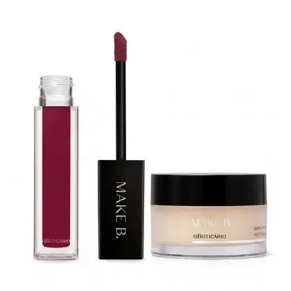 Imagem do produto Combo Make B.: Batom Líquido Mate Magenta Gourmand Berry 5ml + Balm Labial Noturno Lip Chronology Night Mask 9g