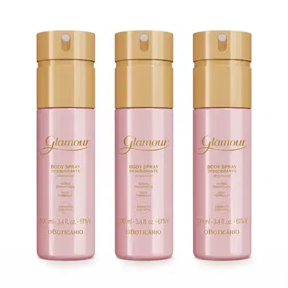 Imagem do produto Combo Glamour: Body Spray Desodorante 100ml (3 unidades)