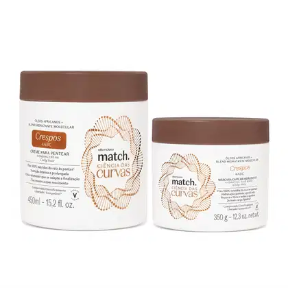 Imagem do produto Combo Match Ciência das Curvas Crespos: Creme Para Pentear 450ml + Máscara Capilar 350g