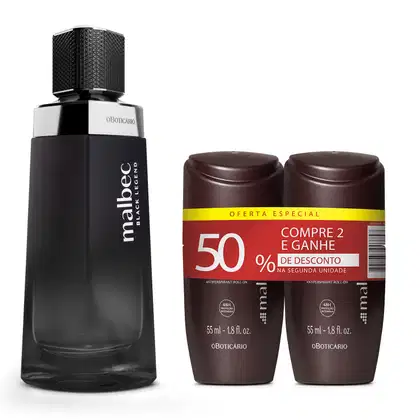 Imagem do produto Combo Malbec: Black Legend Desodorante Colônia 100ml + Desodorantes Roll On 55ml