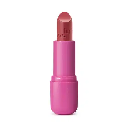 Batom do Arraso na cor pink rosé da marca Intense em embalagem na cor roxa.