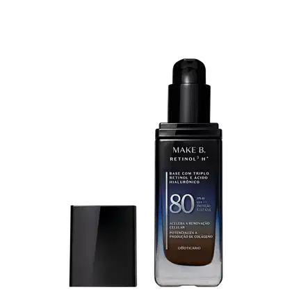 Imagem do produto Make B. Retinol³ H+ o Boticário Cor 330Q FPS80 - Base Líquida 26g