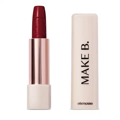 Batom Cremoso o Boticário Make B. Urban Ballet Vermelho, 3,6g.