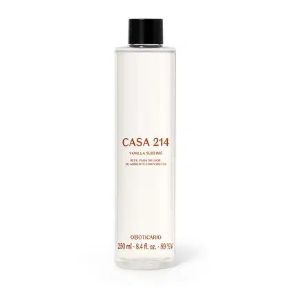 Imagem do produto Casa 214 o Boticário Vanilla Sublime Refil - Difusor de Ambiente com Varetas 250ml