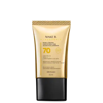 Imagem do produto Make B. o Boticário Hyaluronic FPS 70 cor 25 - Base Líquida Protetora 30ml