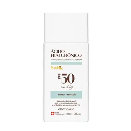 Imagem do produto Protetor Solar Facial Fluido FPS 50 Botik Ácido Hialurônico 40ml