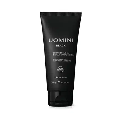 Imagem do produto Shower Gel Cabelo, Corpo e Barba Uomini Black 200g