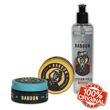 Imagem do produto Kit Baboon Pomada Modeladora Matte Clay 80g + Pomada Modeladora Ultra Hold 80g + Grooming Modelador 240mL