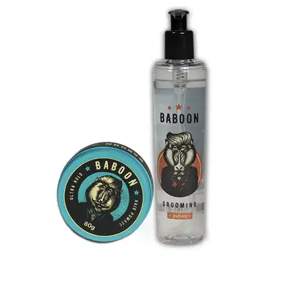 Imagem do produto Kit Baboon Pomada Modeladora Ultra Hold 80g + Grooming Modelador Cabelo 240mL