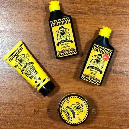 Imagem do produto Kit Viagem Danger Shampoo Bomba + Condicionador + Balm + Pomada + Necessaire Barba Forte