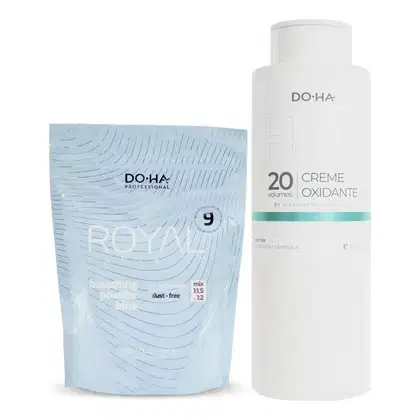 Imagem do produto Do.Ha kit Royal Fantasie Blue Pó Descolorante 500g + Oxi 20Vol 900ml