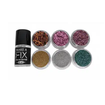 Imagem do produto Coleção BrilhaEco Glitter Biodegradável Make A (7 Produtos)